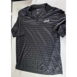 Antigua New York Mets Polo Black Large Men's MLB Golf Performance Shirt